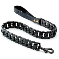 Matte Black Chain Dog Lead