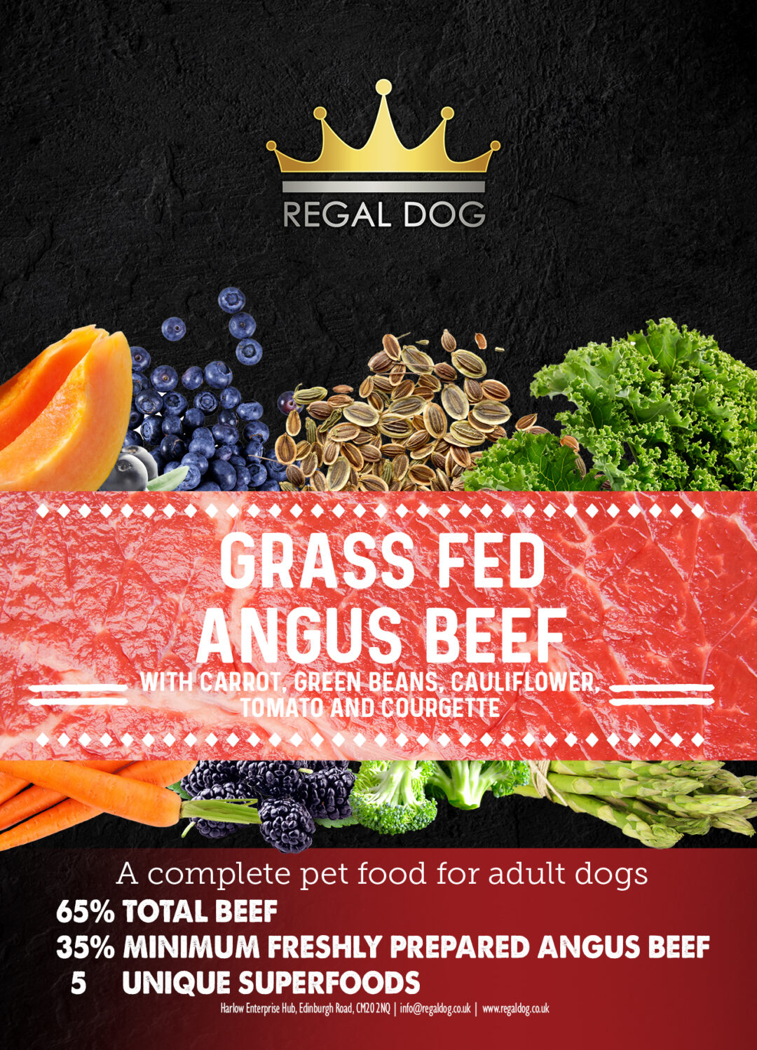 Grain free Complete Dog Food with Beef