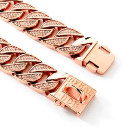 Rose Gold Diamond Dog Chain Collar Clips