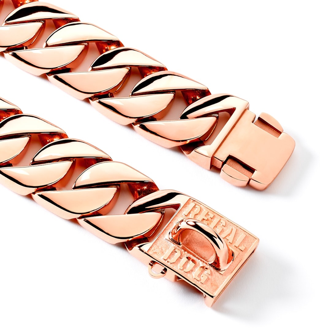 Rose Gold Chain Dog Collar Regal Dog Big Dog Chains UK