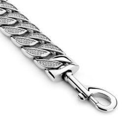 Silver Diamond Chain Dog Lead Clip