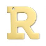 R Letter Gold Dog Collar Pendant