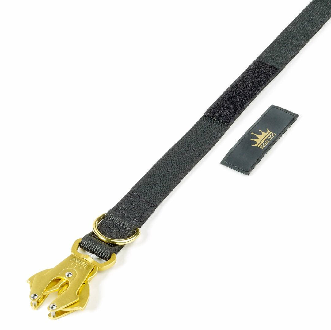 Multipurpose Gold Series Tactical dog leash with frog clip in Black