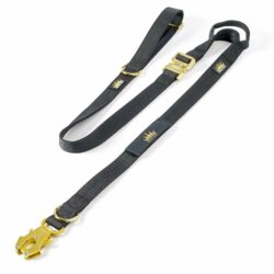 Multipurpose Gold Series Tactical dog leash with frog clip in Black