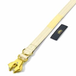 Multipurpose Gold Series Tactical dog leash with frog clip in Cream