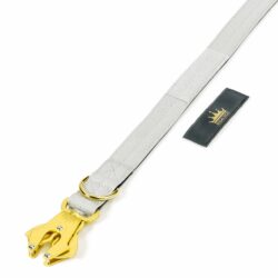 Multipurpose Gold Series Tactical dog leash with frog clip in Grey