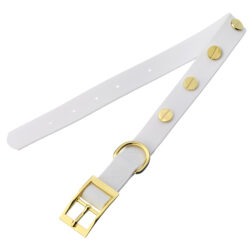 Luxe premium dog collar in white