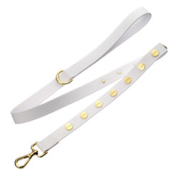 Luxe premium dog leash in white
