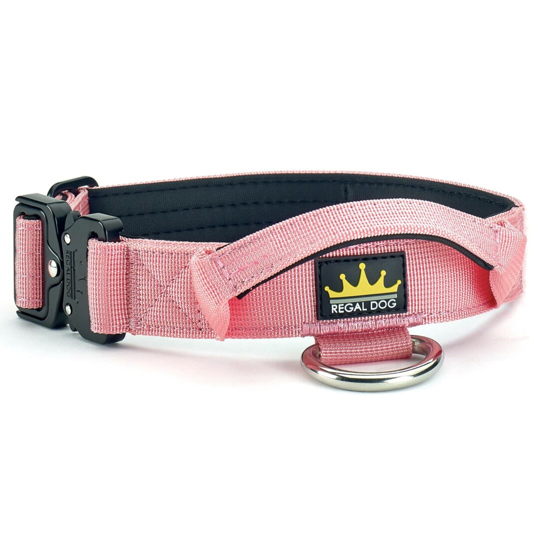 3cm Pink Dog collar with handle