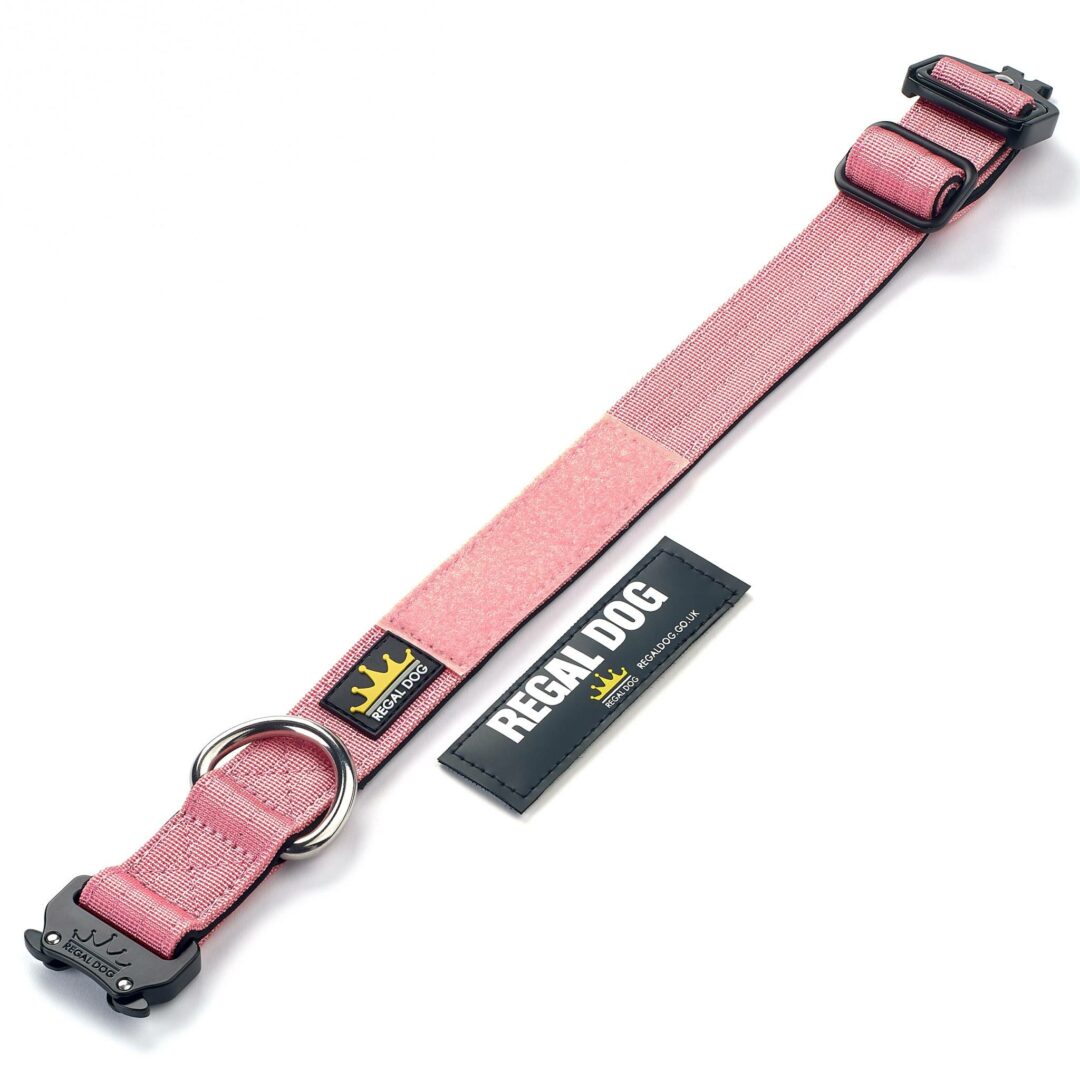 3cm Pink Dog collar with removable patches
