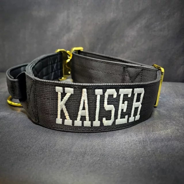 KAISER⁠
➖Font: Varsity⁠
➖Colour: White⁠
➖Collar: 5cm Black Gold Series⁠
⁠
⚜️ Regal Dog - The Luxury Dog Brand ⚜️⁠
⁠
🛒 Shop Now: REGALDOG.CO.UK⁠
⁠
➡️ #RegalDog⁠ #MyRegalDog⁠
#LuxuryDogCollars #DogCollars #DogChains #DogAccessories #LuxuryDog #DogDad #DogMum #DogLover #Puppers #DogMom #Instadog #IGDogs #Puppies #PuppyLove #UKDogs #embroidery #customdogcollars #Personalised #RegalDogPersonalised