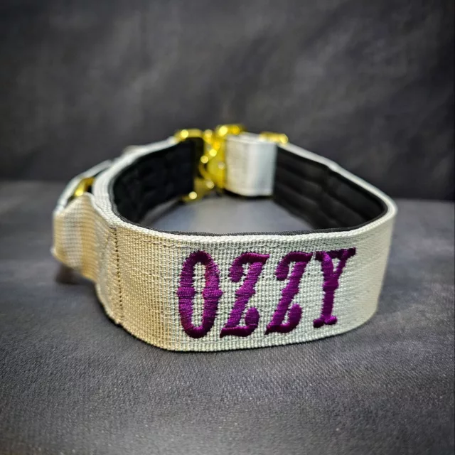 OZZY⁠
➖Font: Saloon⁠
➖Colour: Purple⁠
➖Collar: 5cm Grey Gold Series⁠
⁠
⚜️ Regal Dog - The Luxury Dog Brand ⚜️⁠
⁠
🛒 Shop Now: REGALDOG.CO.UK⁠
⁠
➡️ #RegalDog⁠ #MyRegalDog⁠
#LuxuryDogCollars #DogCollars #DogChains #DogAccessories #LuxuryDog #DogDad #DogMum #DogLover #Puppers #DogMom #Instadog #IGDogs #Puppies #PuppyLove #UKDogs #embroidery #customdogcollars #Personalised #RegalDogPersonalised