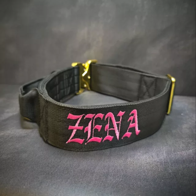 Zena⁠
➖Font: Old English⁠
➖Colour: Pink⁠
➖Collar: 5cm Black Gold Series⁠
⁠
⚜️ Regal Dog - The Luxury Dog Brand ⚜️⁠
⁠
🛒 Shop Now: REGALDOG.CO.UK⁠
⁠
➡️ #RegalDog⁠ #MyRegalDog⁠
#LuxuryDogCollars #DogCollars #DogChains #DogAccessories #LuxuryDog #DogDad #DogMum #DogLover #Puppers #DogMom #Instadog #IGDogs #Puppies #PuppyLove #UKDogs #embroidery #customdogcollars #Personalised #RegalDogPersonalised